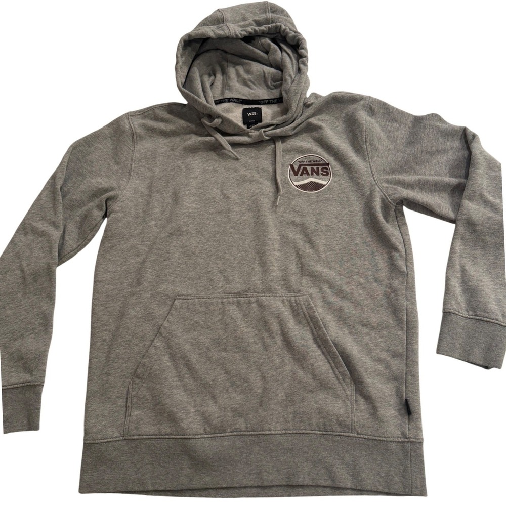 Vans Gray‎ Hoodie Pullover Logo "Off The Wall" Casual Skate Size Small